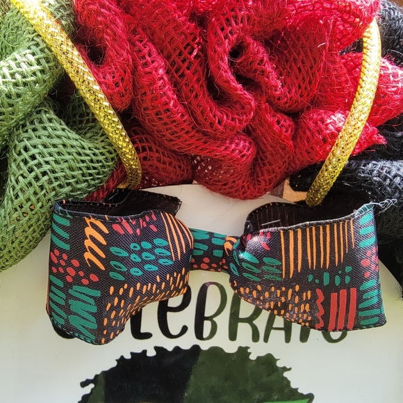 Celebrate Juneteenth Handmade Burlap Wreath- 21 inches - Picture 11 of 12